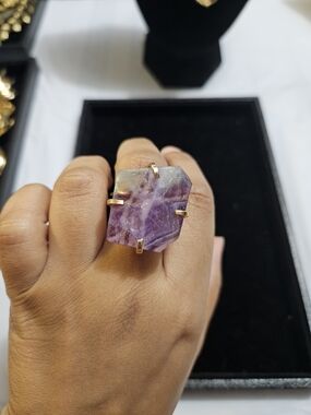Adjustable- Fluorite Statement Ring